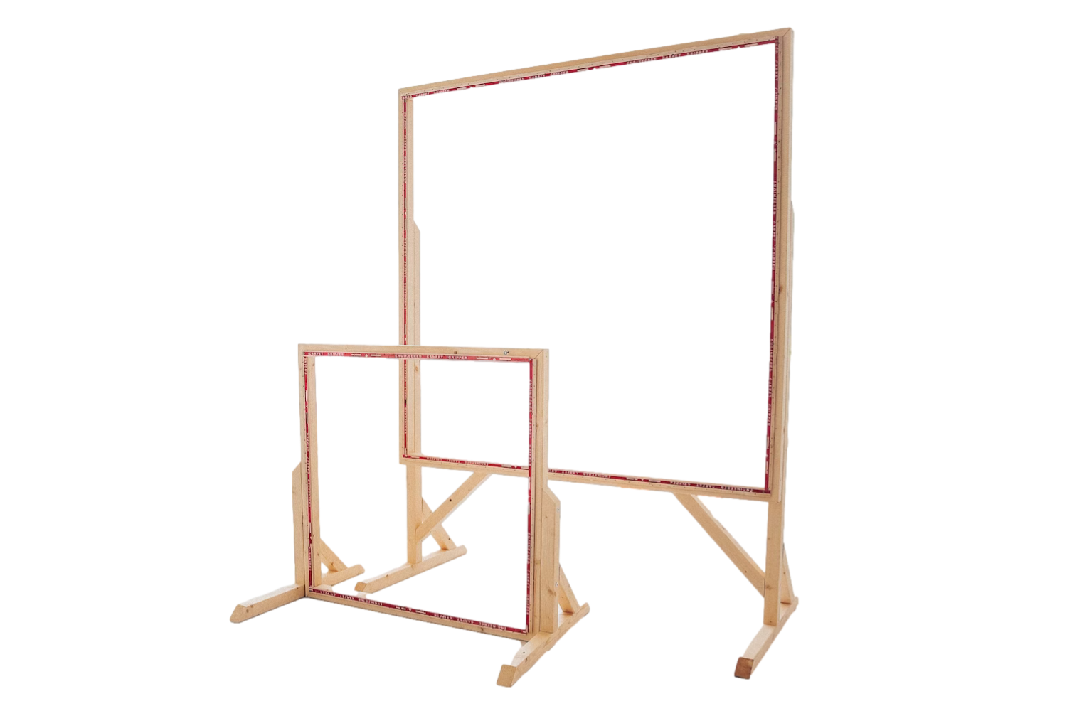 Houten tufting frame met spijkerlatten